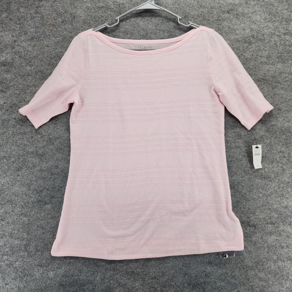 Talbots Shirt Womens Small Short Sleeve Pink